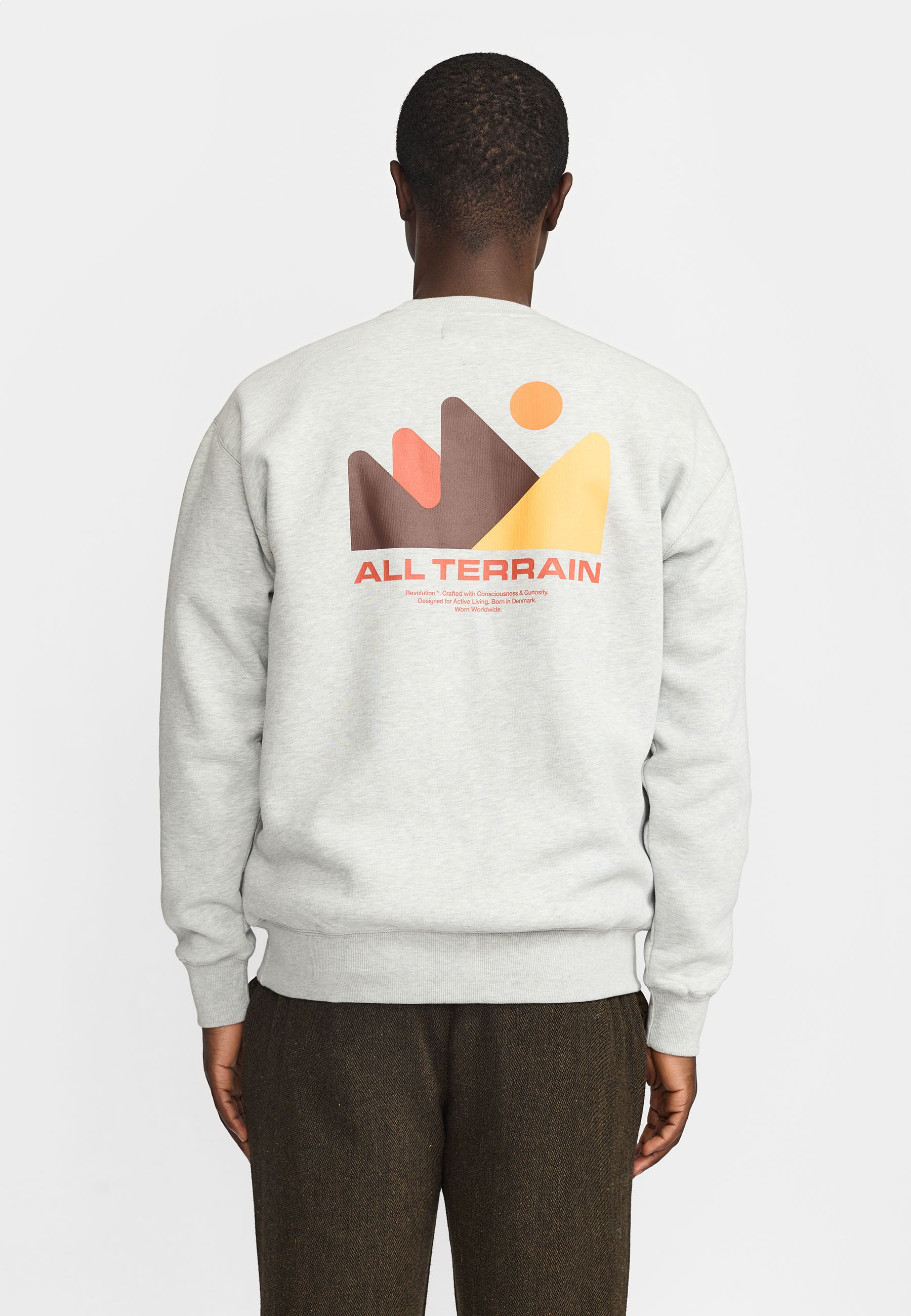 Revolution Printed Crewneck Sweatshirts Grey-melange