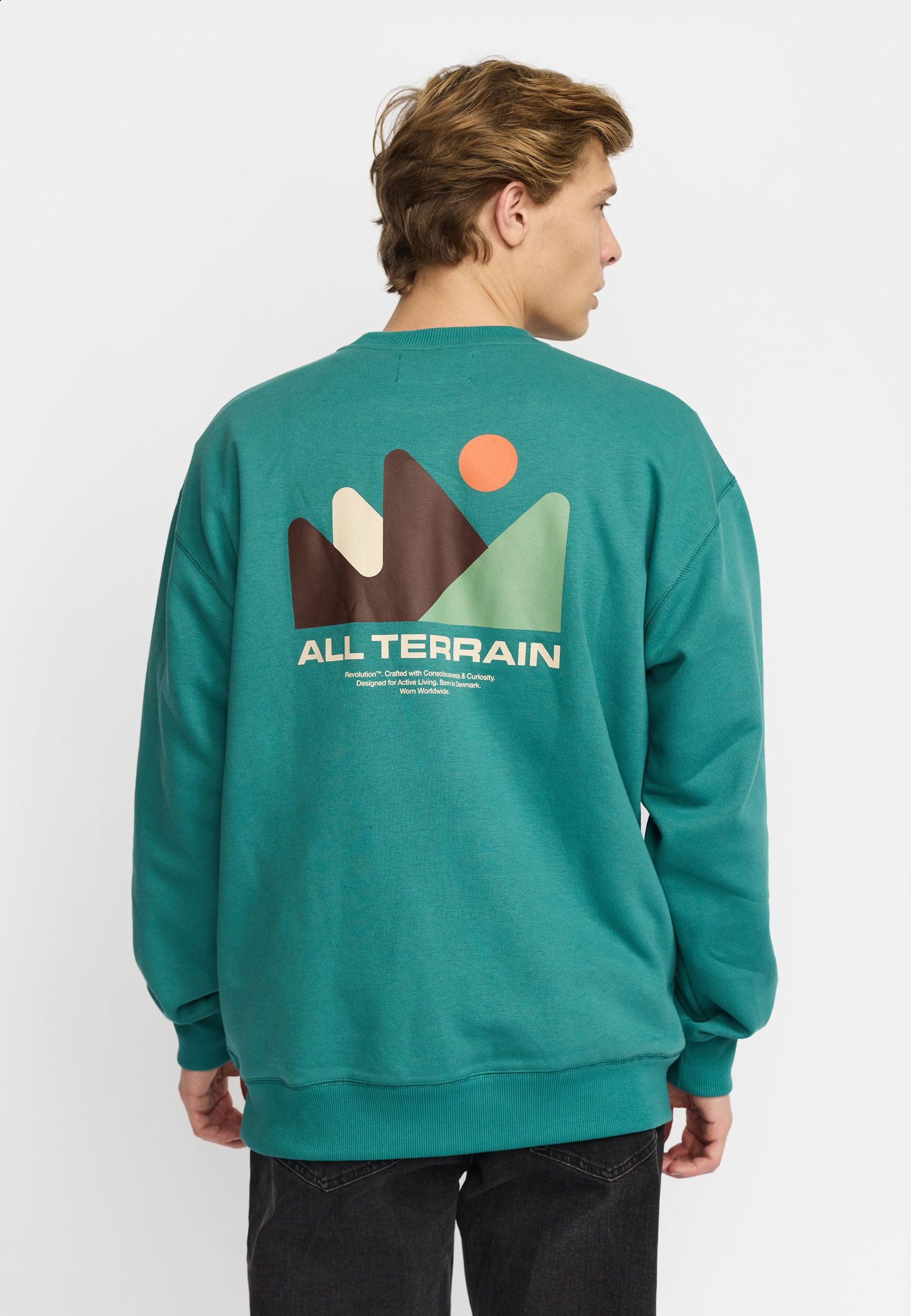 Revolution Printed Crewneck Sweatshirts Petrol