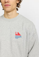 Revolution Printed Crewneck Sweatshirts Grey-melange