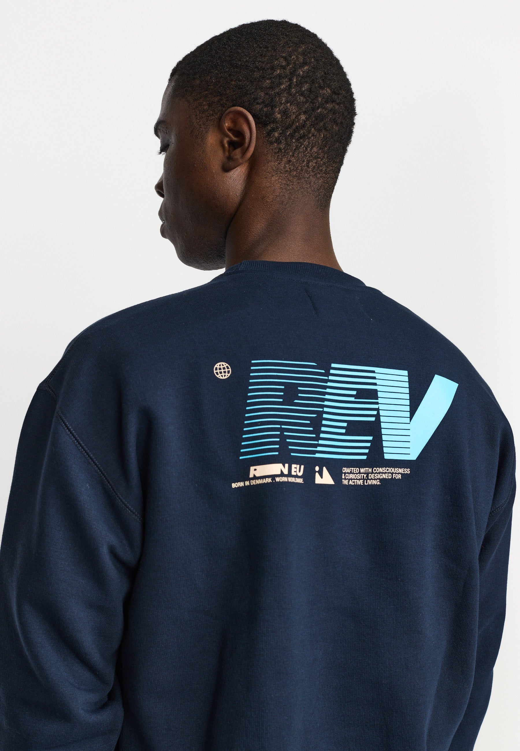 Revolution Printed Crewneck Sweatshirts Navy