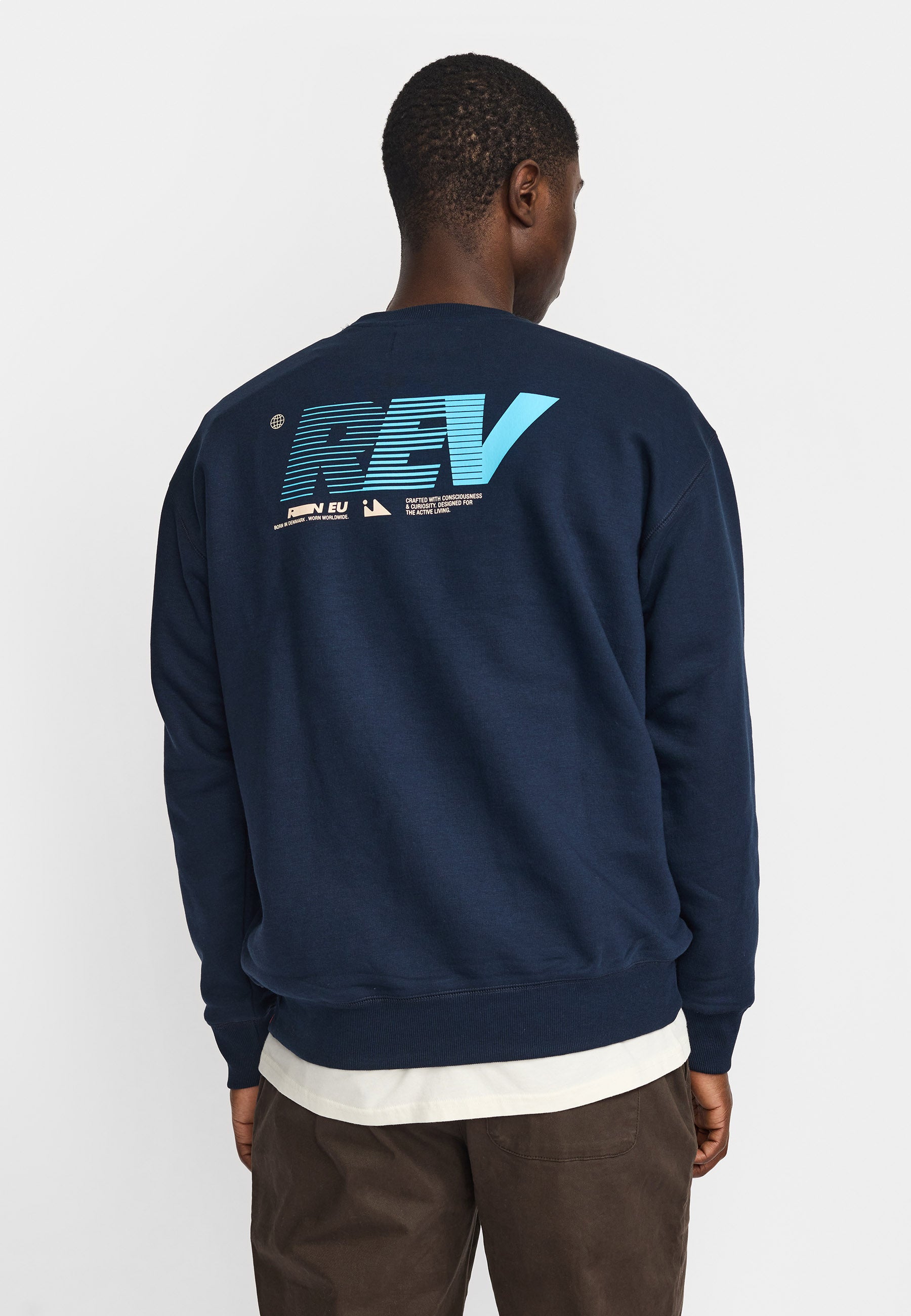 Revolution Printed Crewneck Sweatshirts Navy