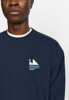 Revolution Printed Crewneck Sweatshirts Navy