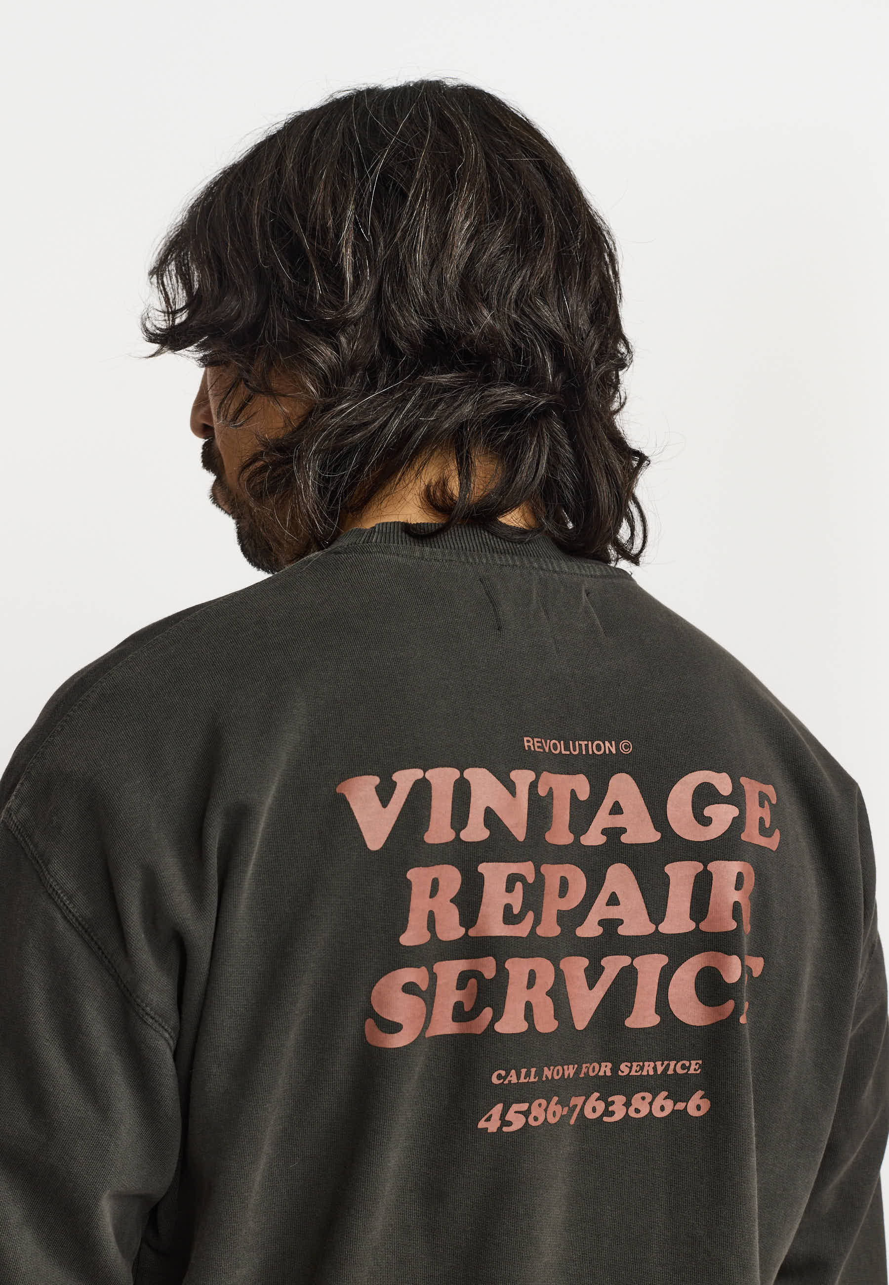 Revolution Printed Crewneck Sweatshirts Black