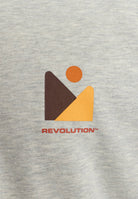 Revolution Printed Hoodie Sweatshirts Grey-melange