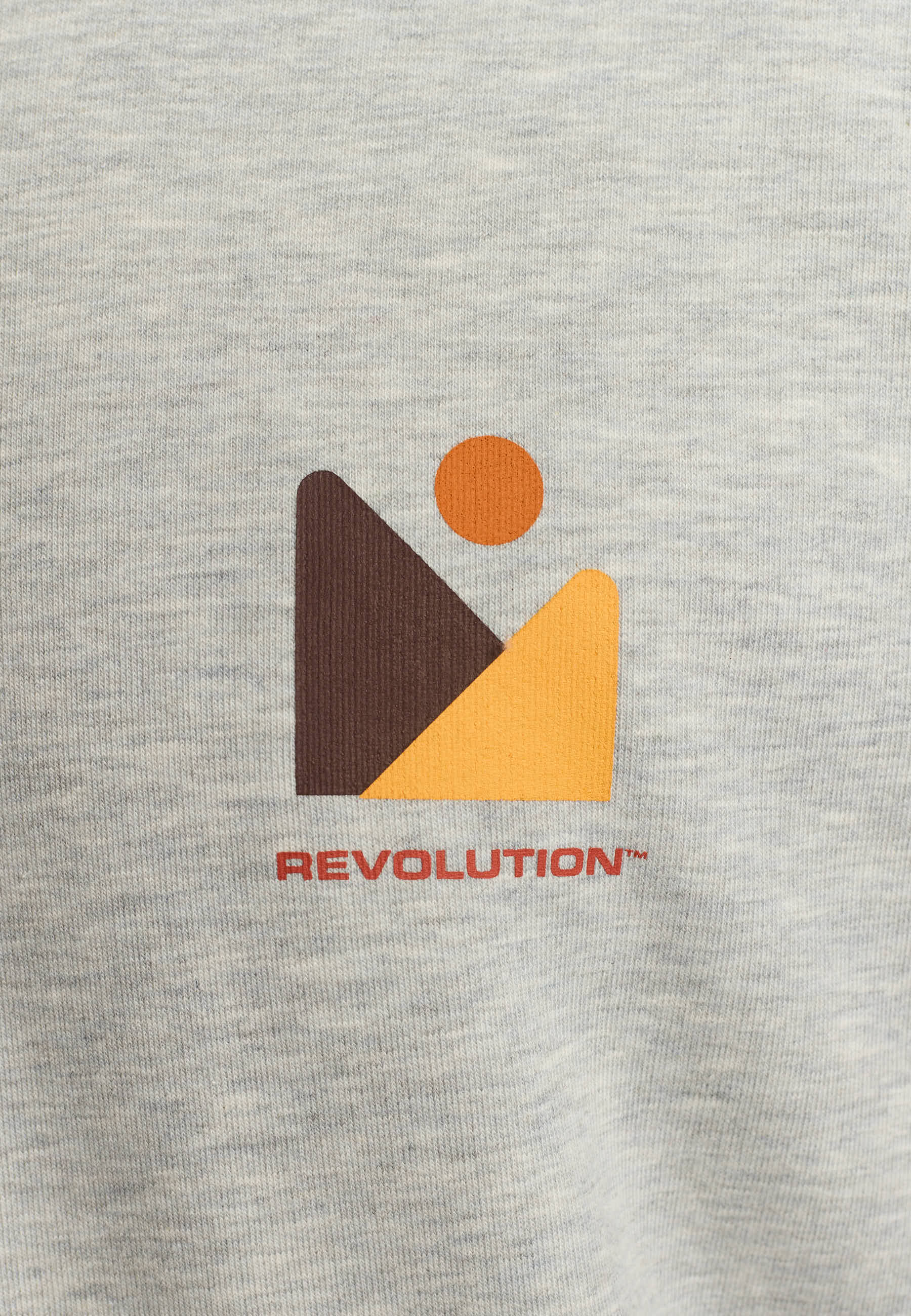 Revolution Printed Hoodie Sweatshirts Grey-melange