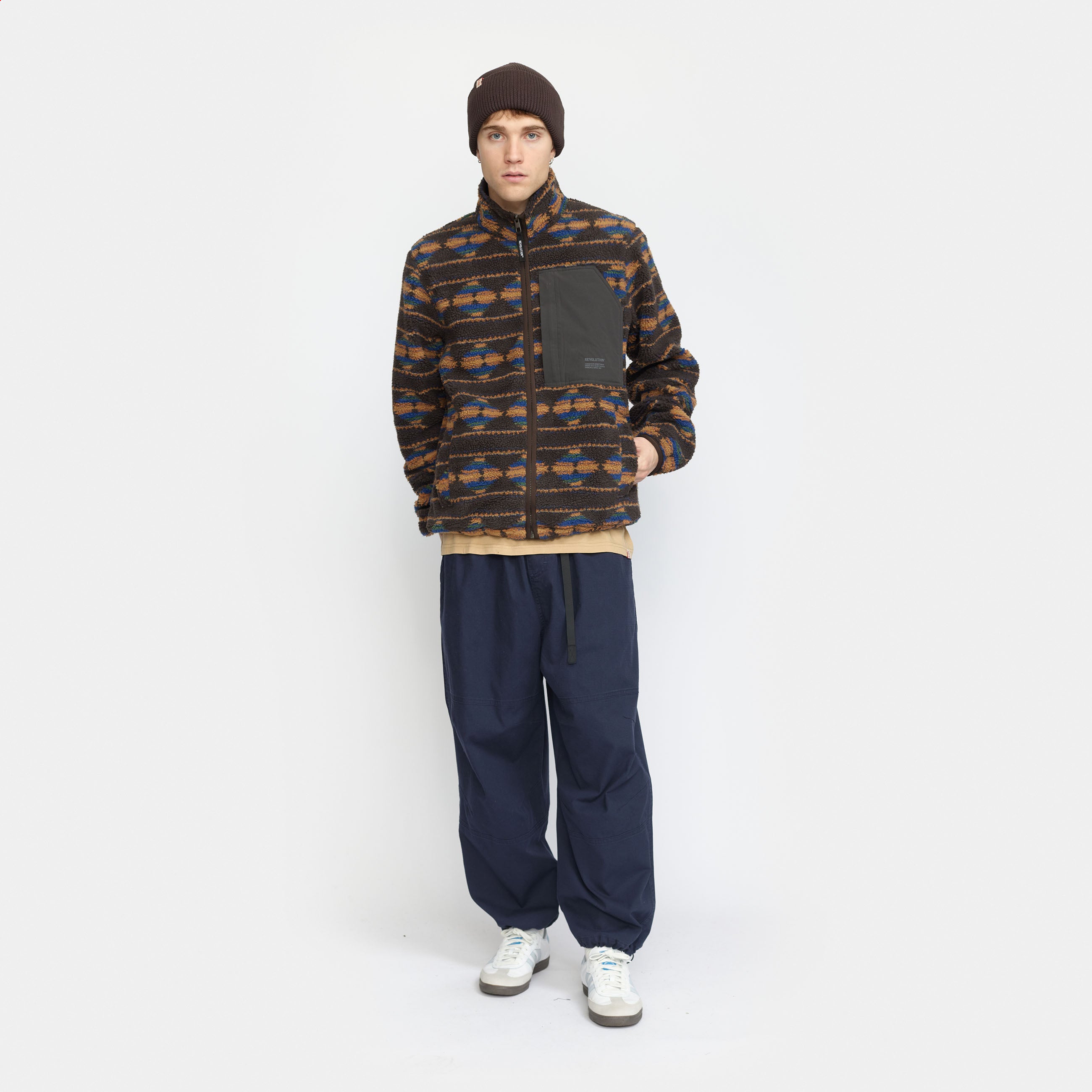 Revolution Printed Pocket Teddy Fleece Brown