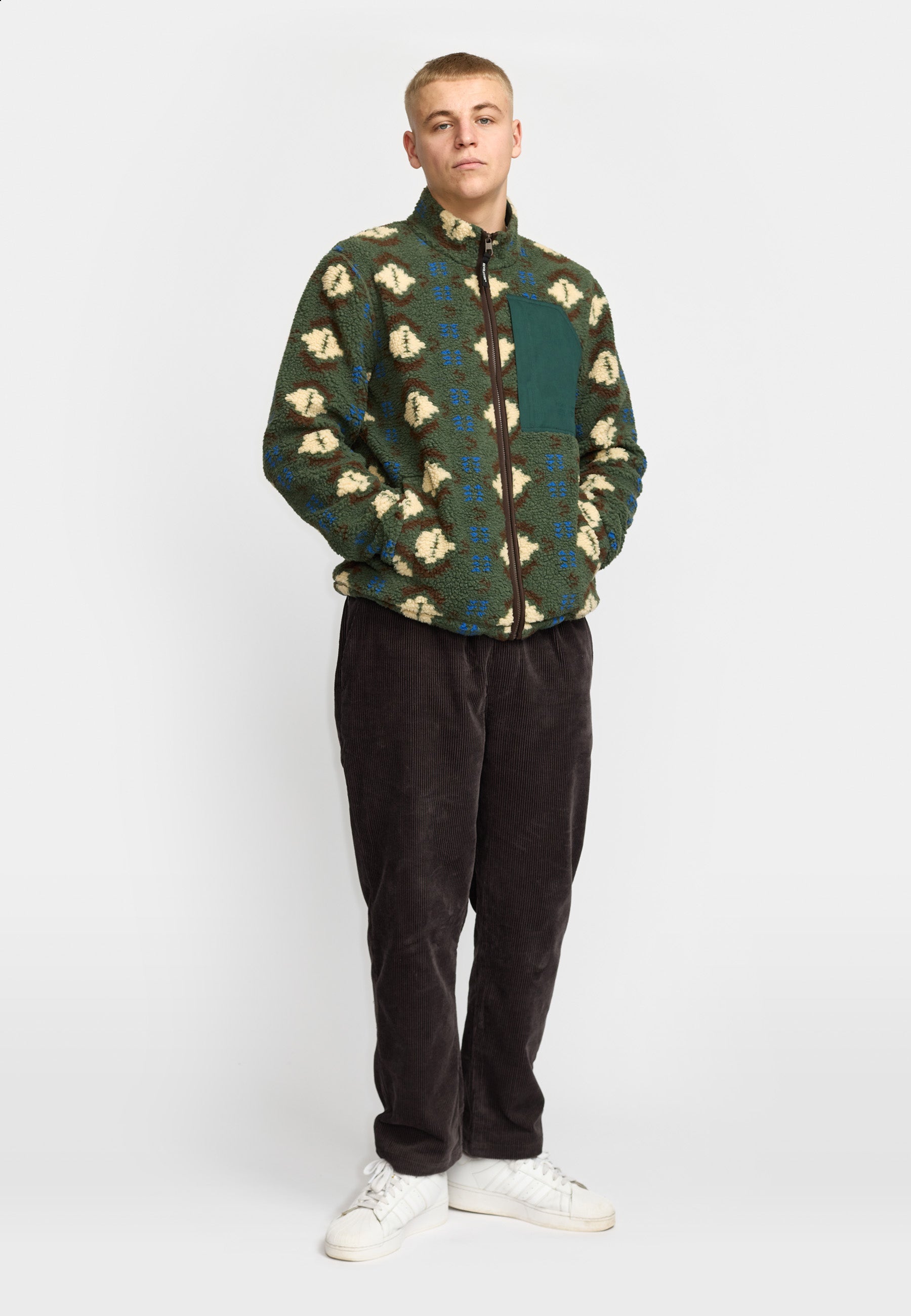 Revolution Printed Pocket Teddy Fleece Green
