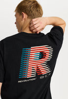 Revolution Printed T-shirt T-Shirts Black-melange