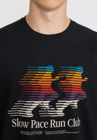 Revolution Printed T-shirt T-Shirts Black-melange