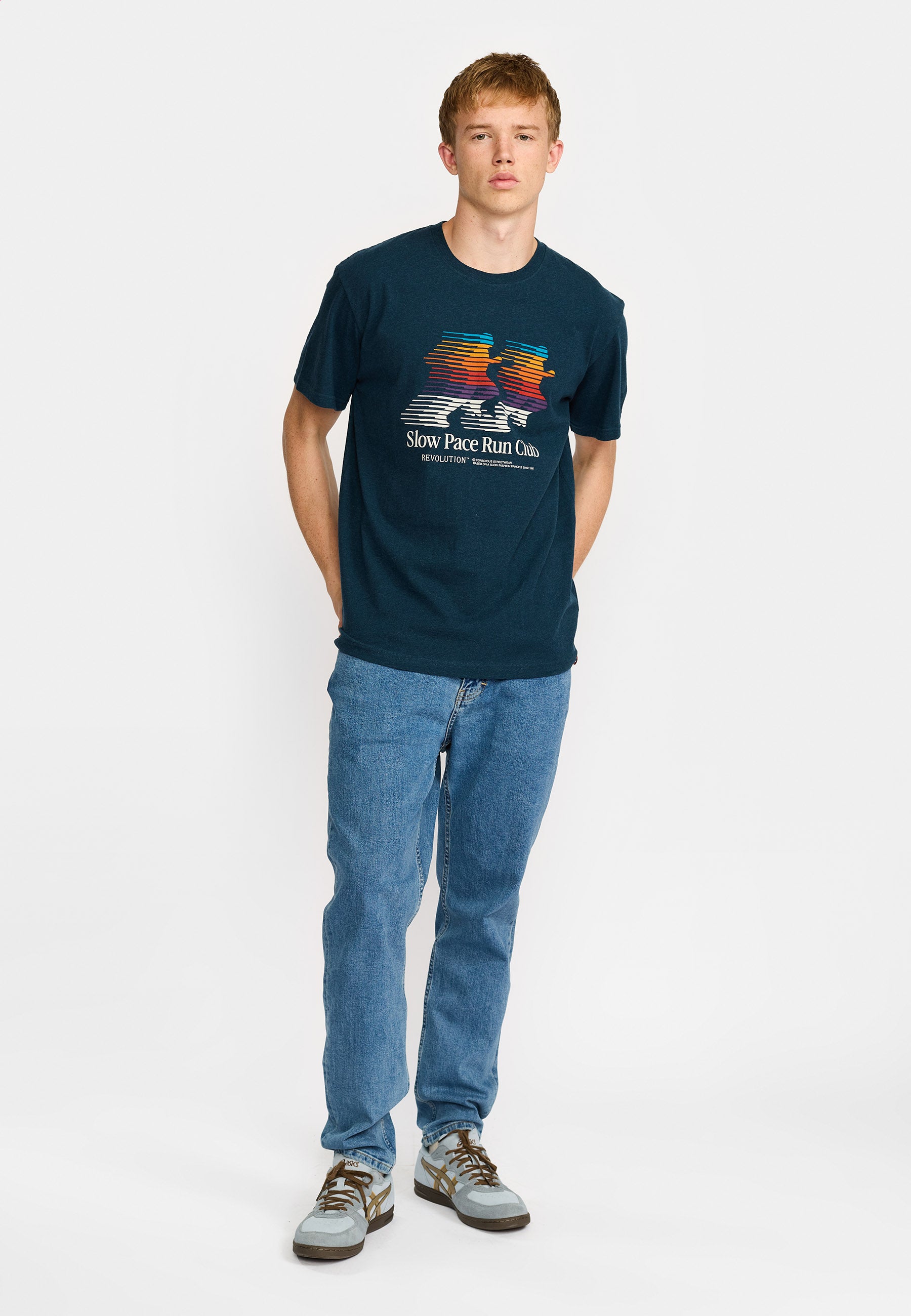 Revolution Printed T-shirt T-Shirts Black-melange