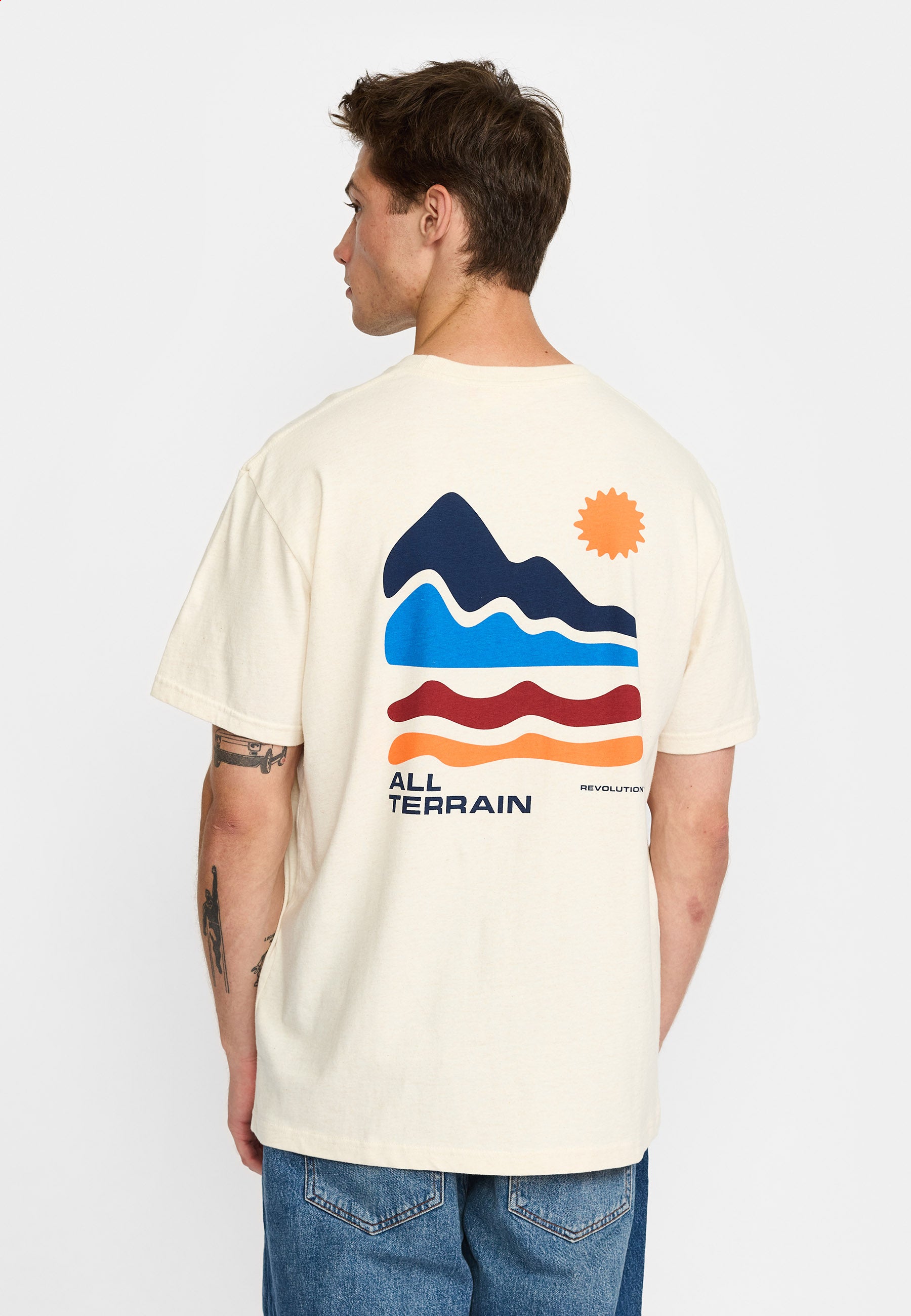 Revolution Printed T-shirt T-Shirts Offwhite-melange