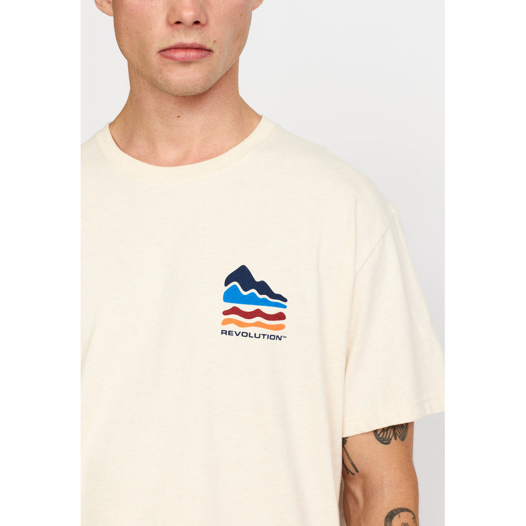 Revolution Printed T-shirt T-Shirts Offwhite-melange