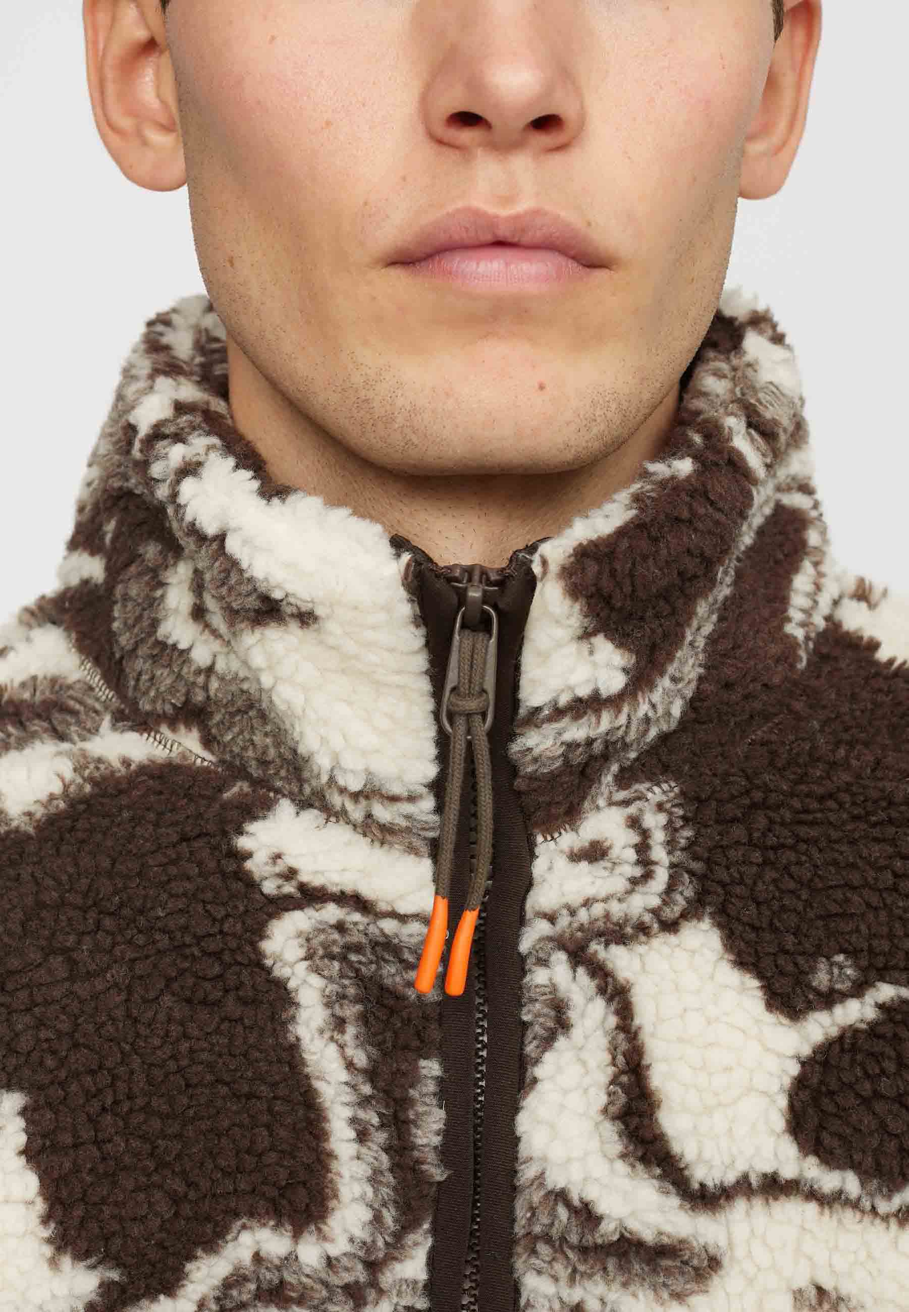 Revolution Printed Teddy Jacket Fleece Brown