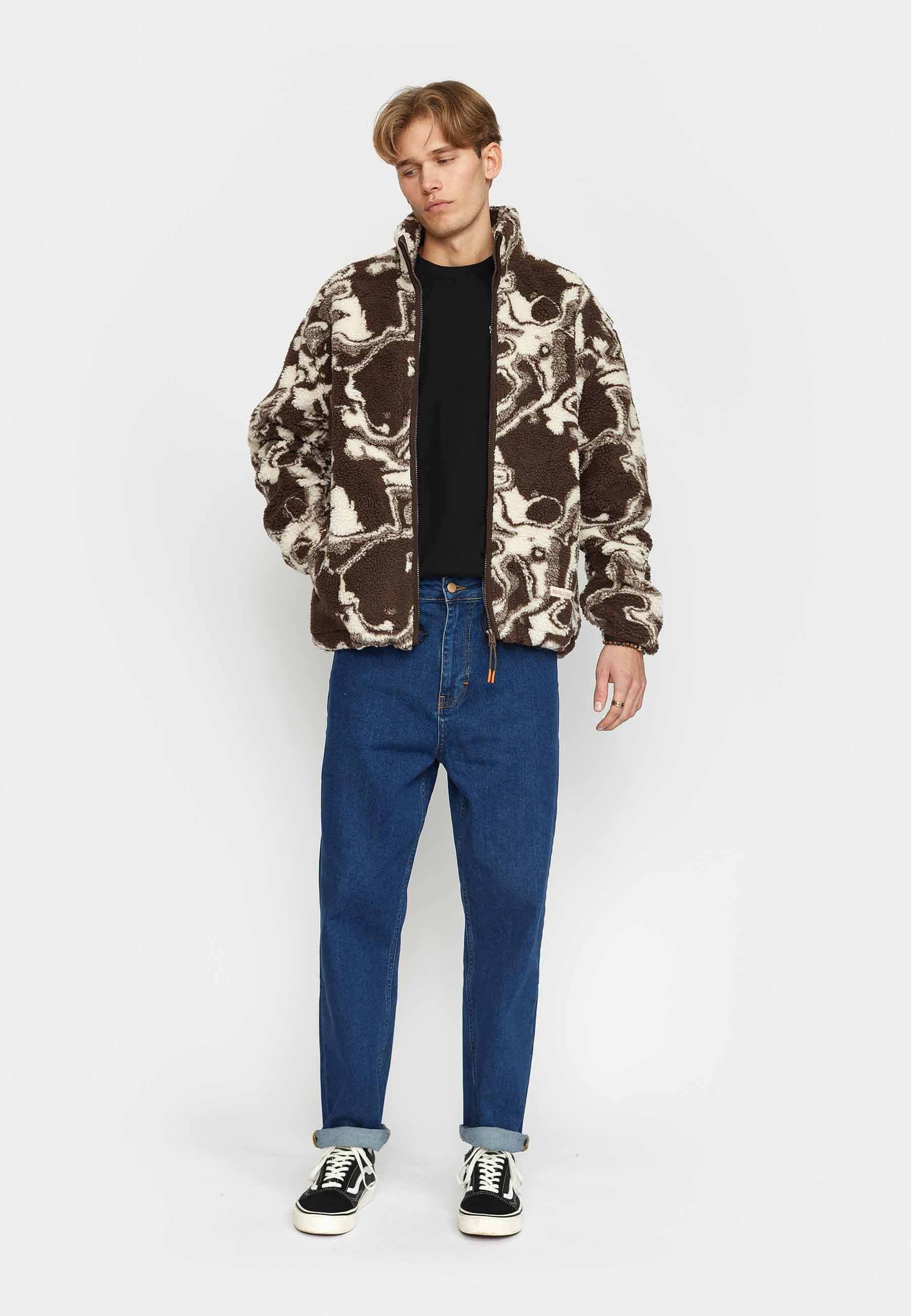 Revolution Printed Teddy Jacket Fleece Brown