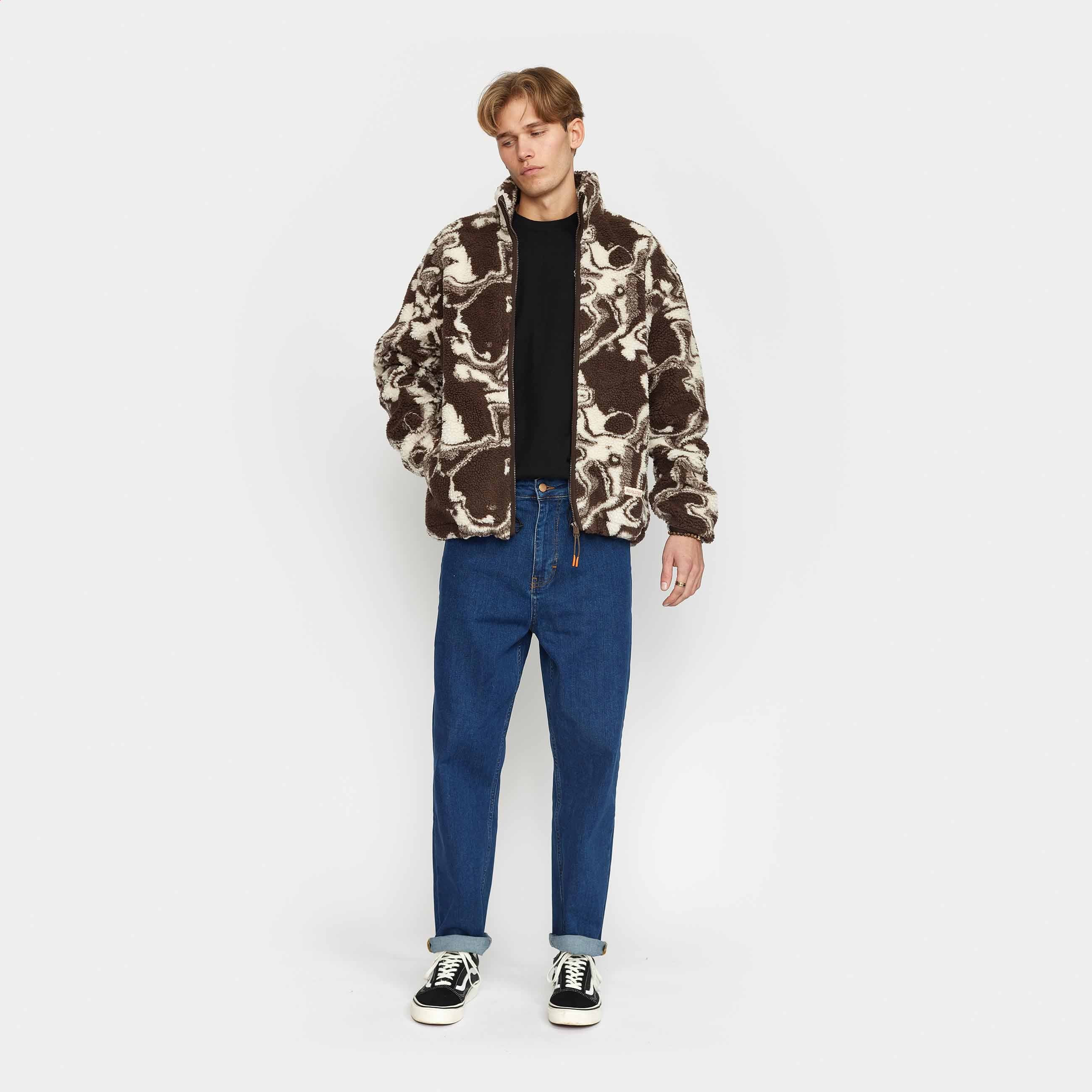 Revolution Printed Teddy Jacket Fleece Brown