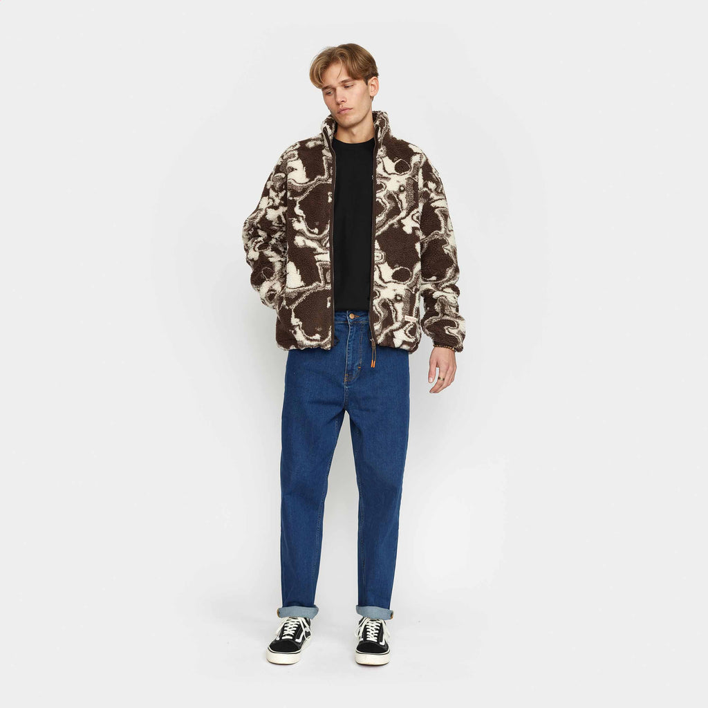 Revolution Printed Teddy Jacket Fleece Brown