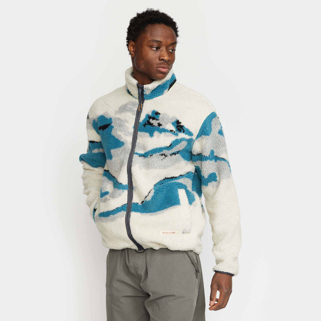 Revolution Printed Teddy Jacket Fleece Blue