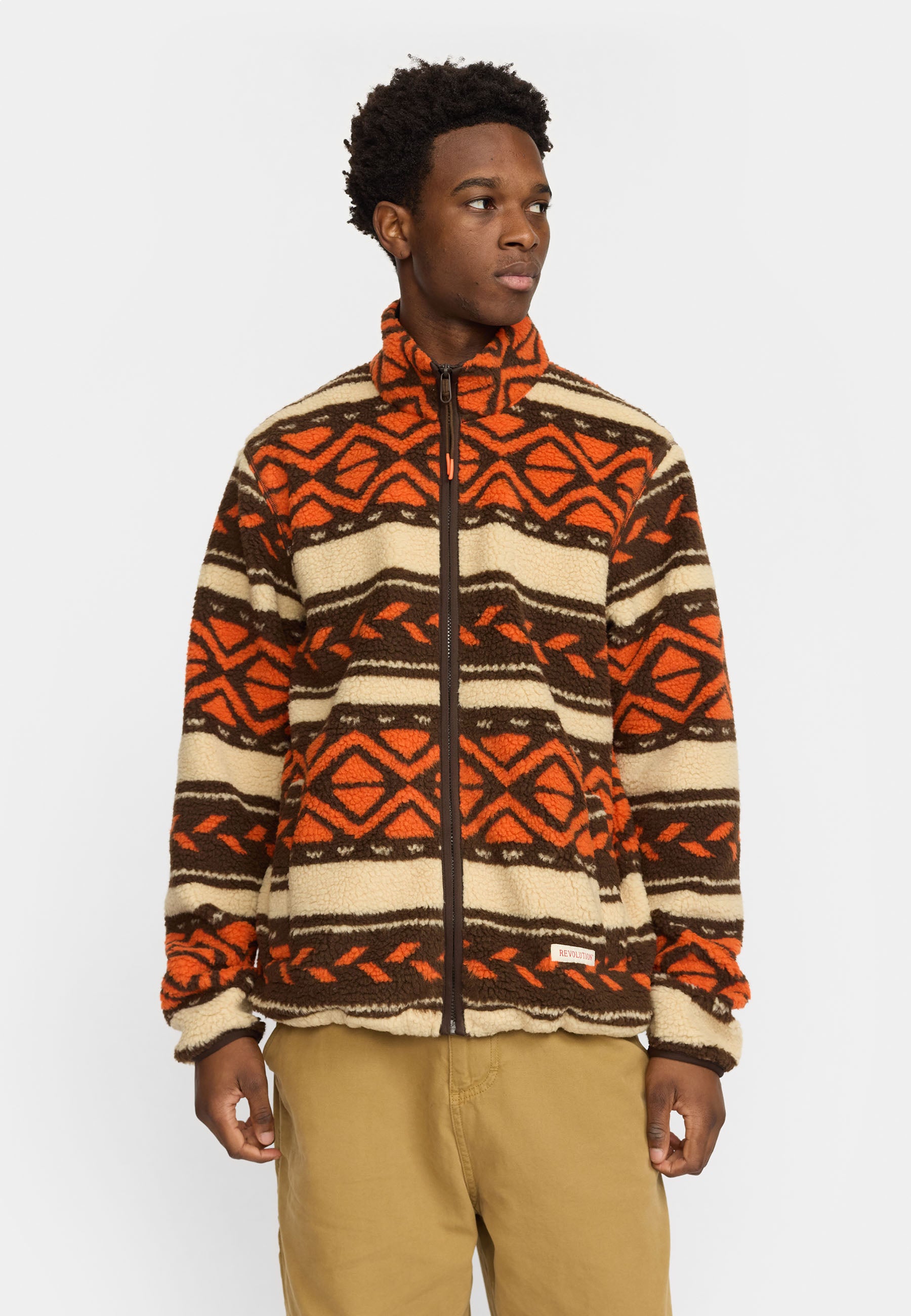 Revolution Printed Teddy Jacket Fleece Orange