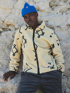 Revolution Printed Teddy Jacket Fleece Offwhite