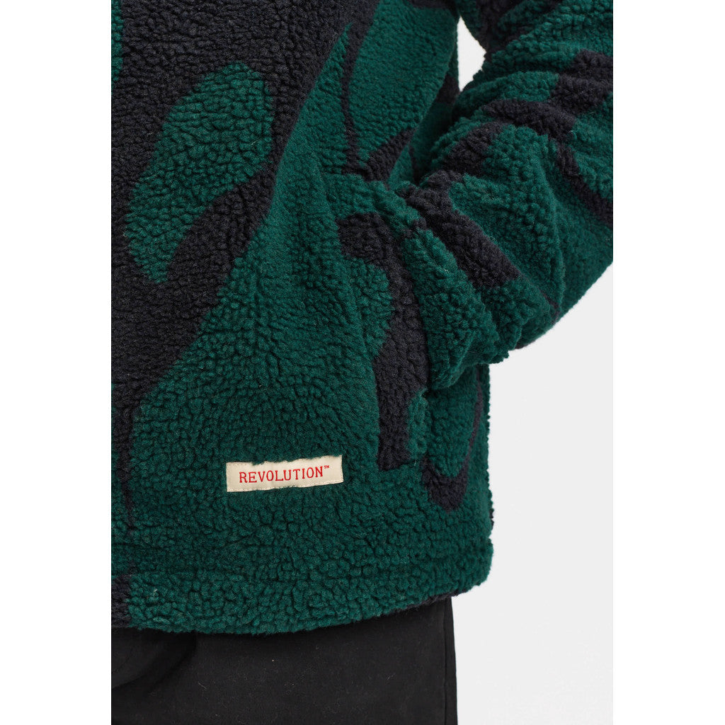 Revolution Printed Teddy Jacket Fleece Darkgreen