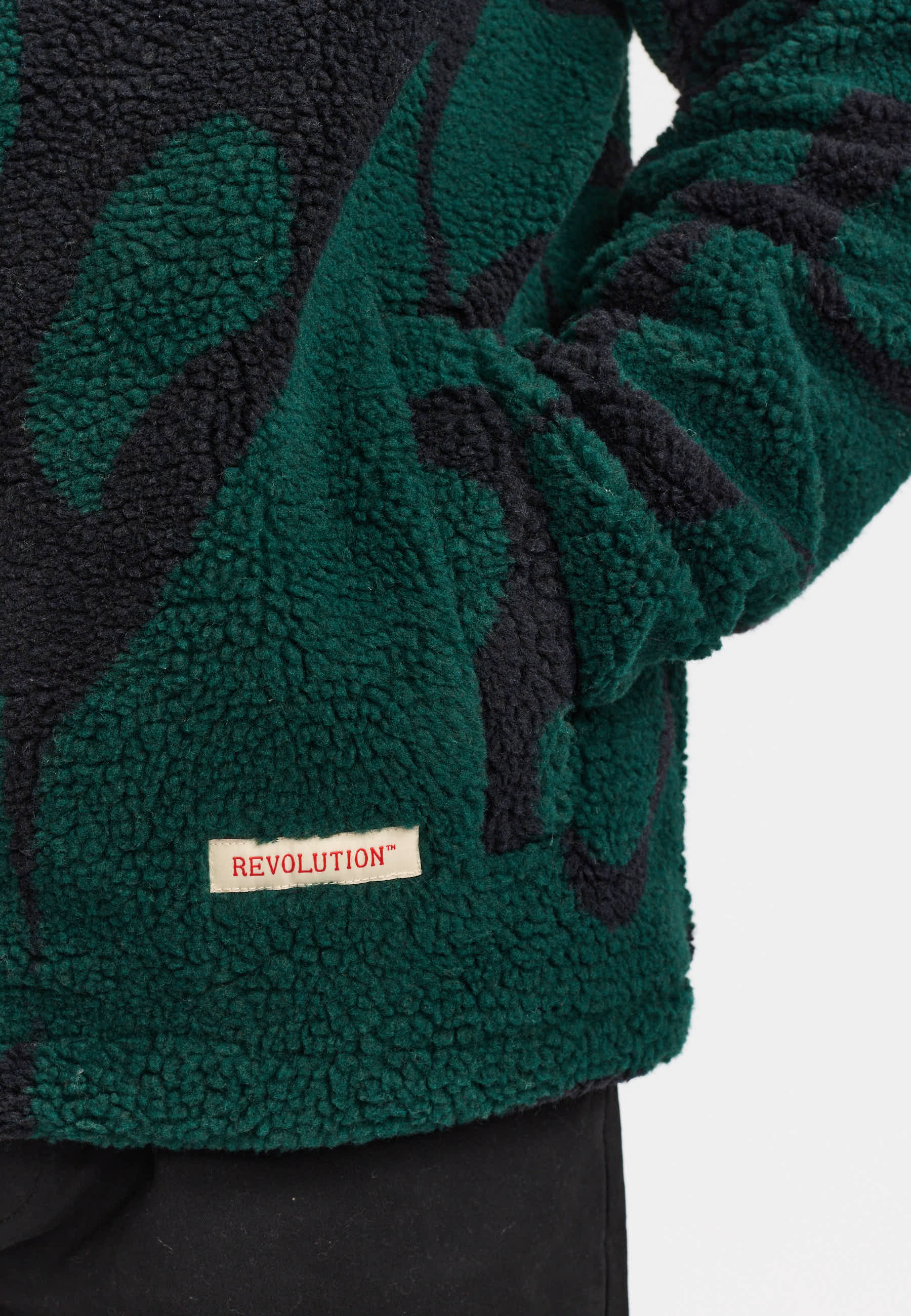 Revolution Printed Teddy Jacket Fleece Darkgreen