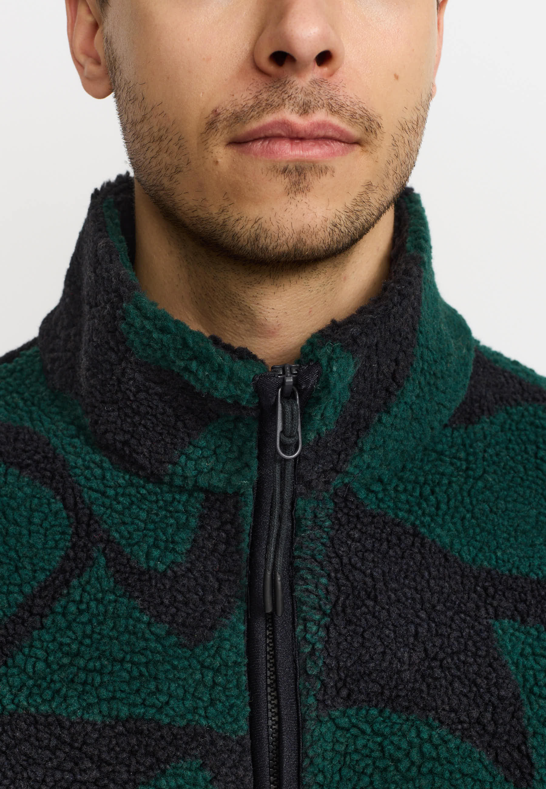 Revolution Printed Teddy Jacket Fleece Darkgreen