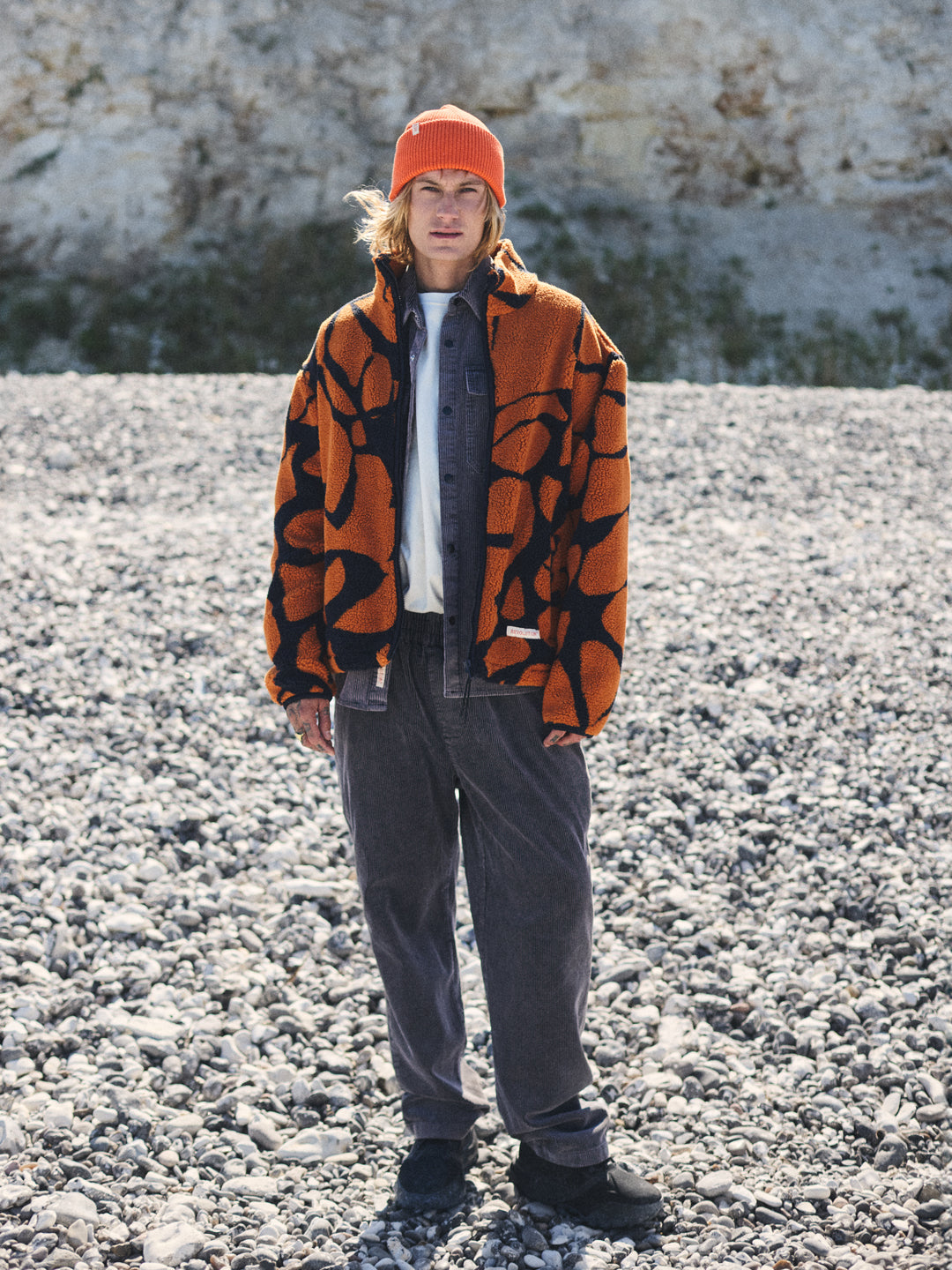 Revolution Printed Teddy Jacket Fleece Orange