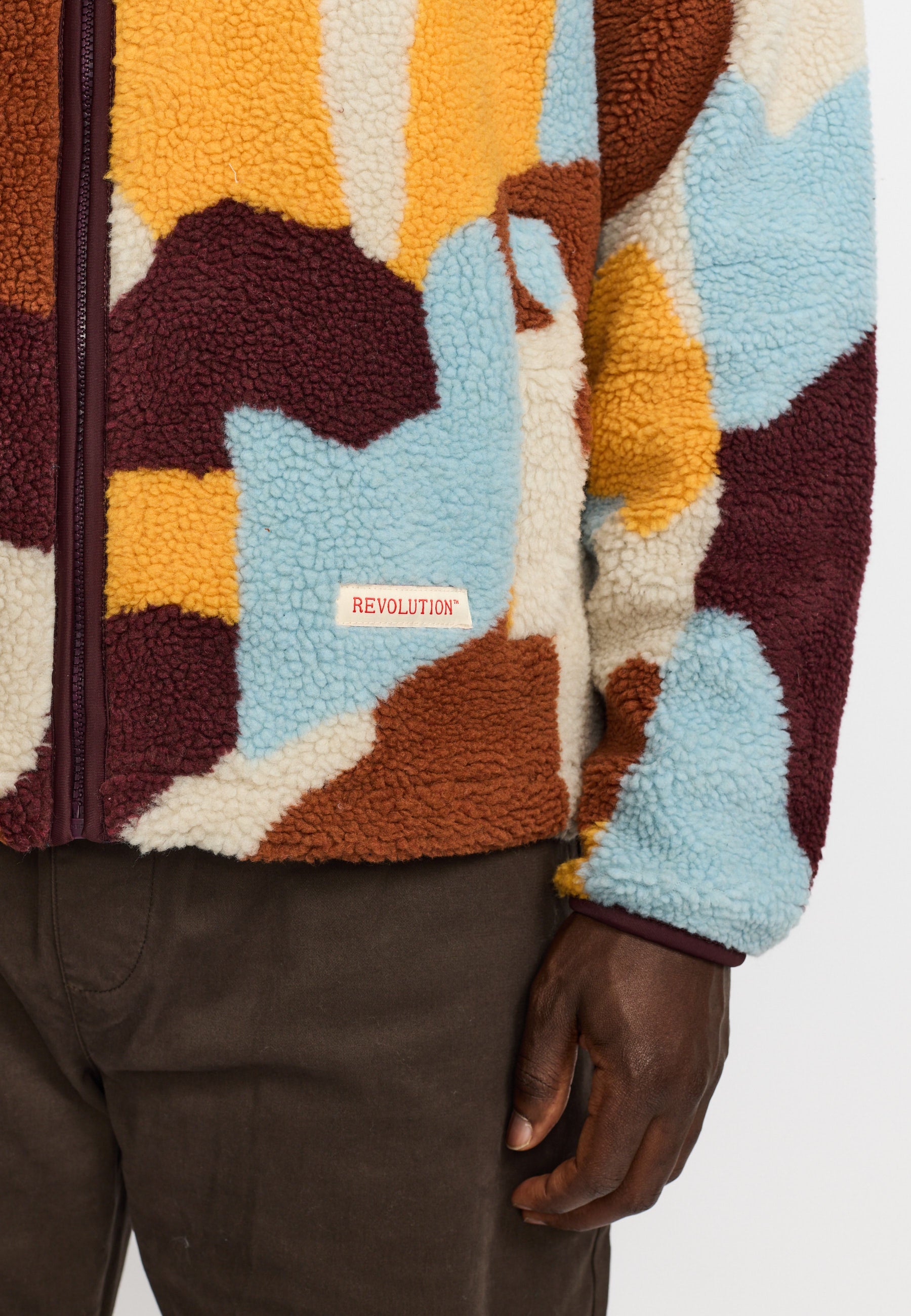 Revolution Printed Teddy Jacket Fleece Brown
