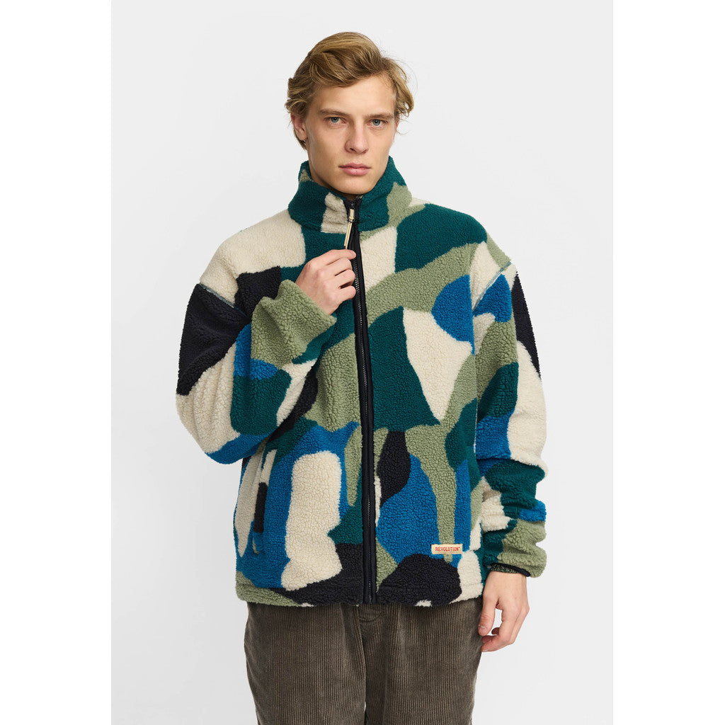 Revolution Printed Teddy Jacket Fleece Green