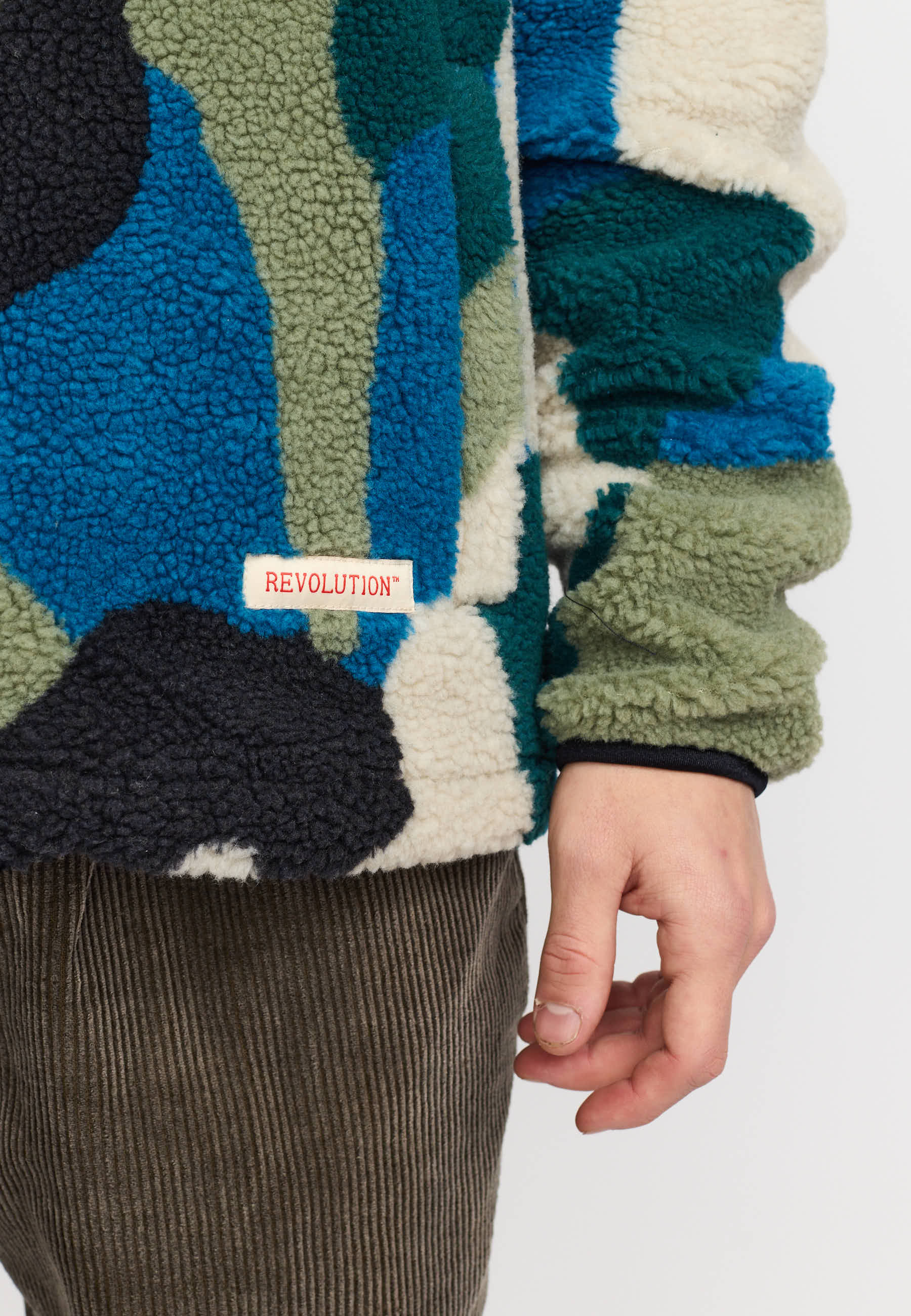 Revolution Printed Teddy Jacket Fleece Green