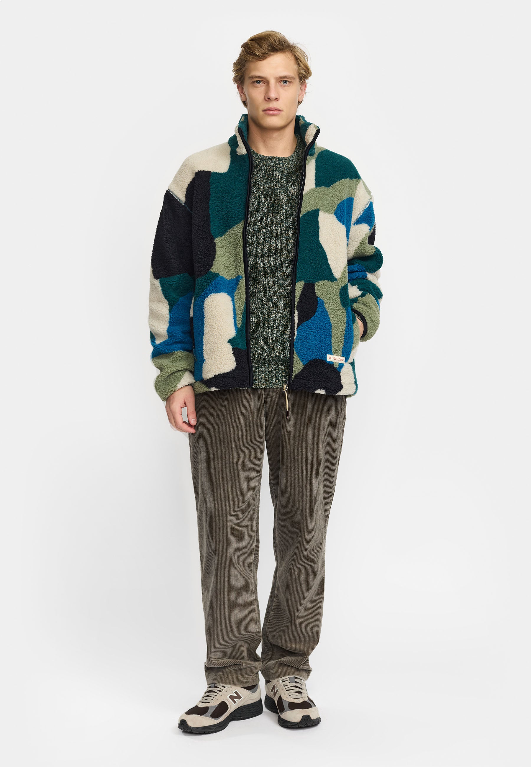 Revolution Printed Teddy Jacket Fleece Green