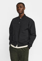 Revolution Quilted Bomber Jacket Winter Outerwear Black