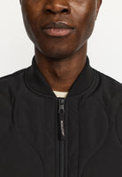 Revolution Quilted Bomber Jacket Winter Outerwear Black