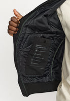 Revolution Quilted Bomber Jacket Winter Outerwear Black