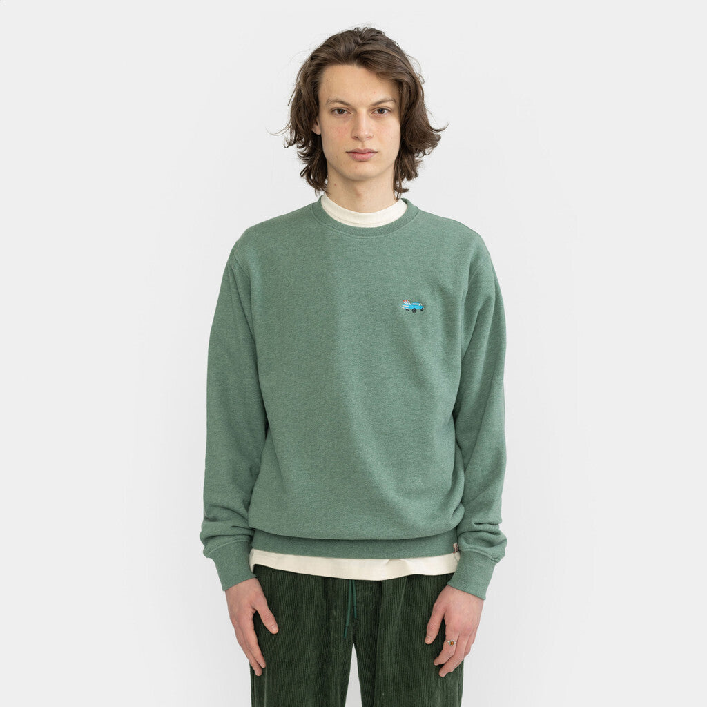 Revolution Regular Crew Sweatshirts Dustgreen-melange