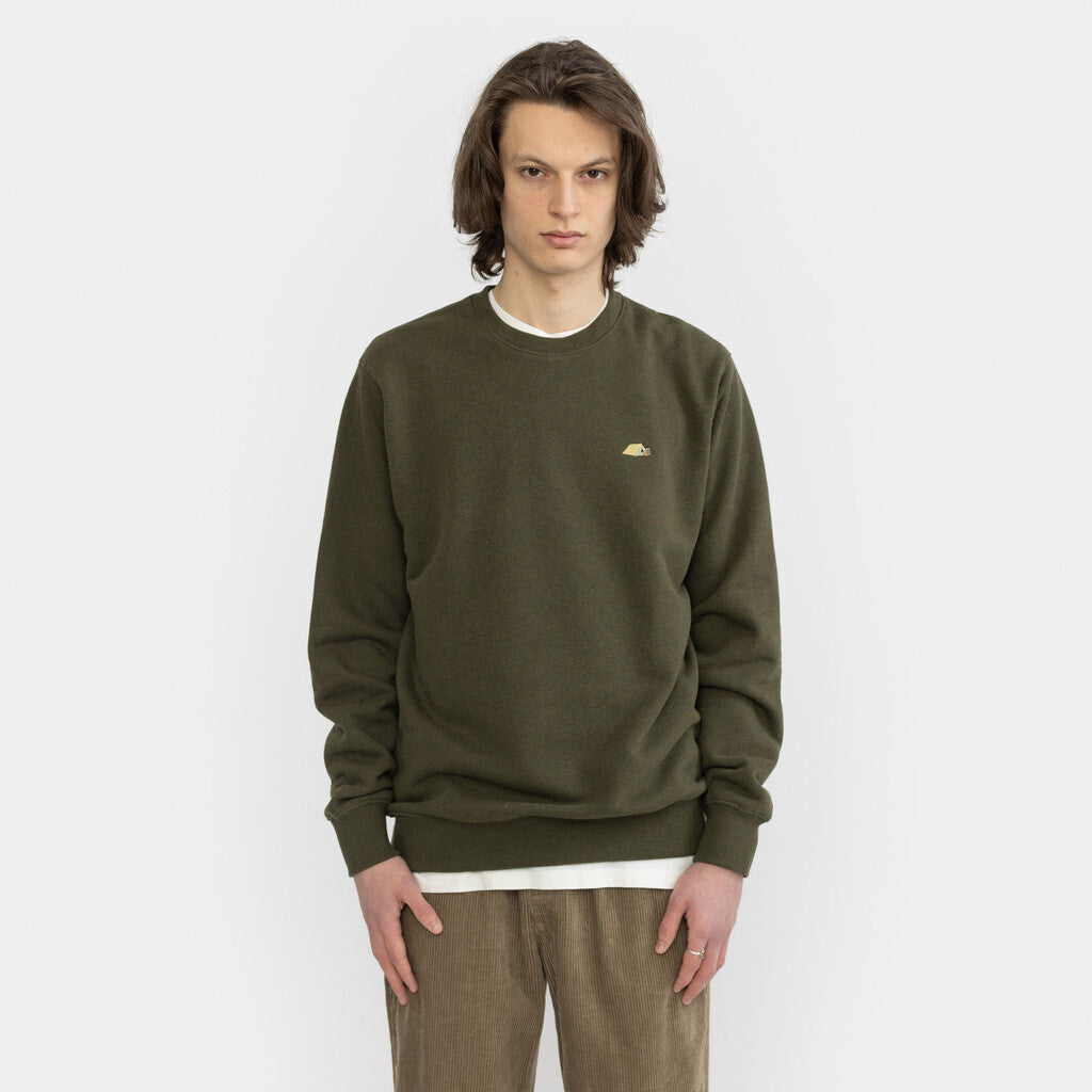 Revolution Regular Crew Sweatshirts Army-melange