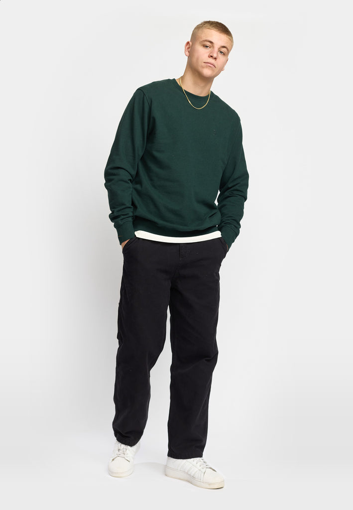 Revolution Regular Crewneck Sweatshirts Darkgreen-melange