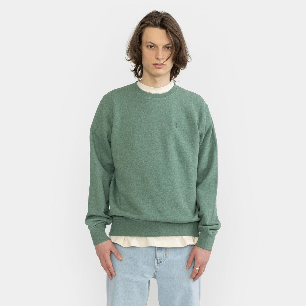 Revolution Regular Crewneck Sweatshirts Dustgreen-melange