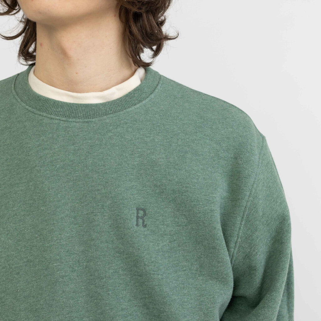 Revolution Regular Crewneck Sweatshirts Dustgreen-melange