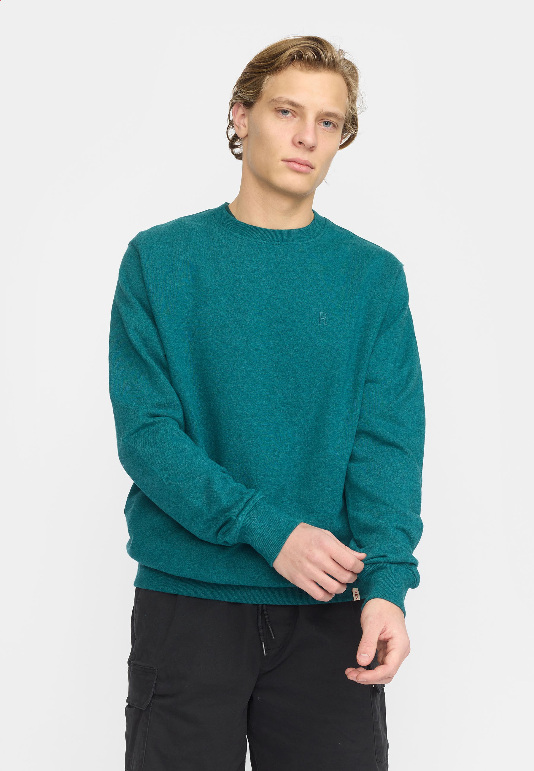 Revolution Regular Crewneck Sweatshirts Petrol-melange