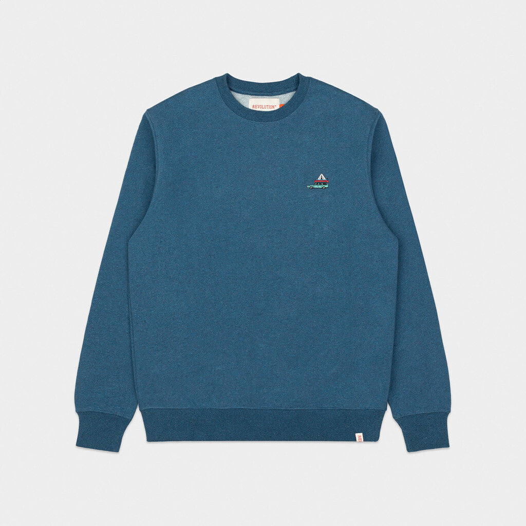 Revolution Regular Crewneck Sweatshirts Dustblue-melange