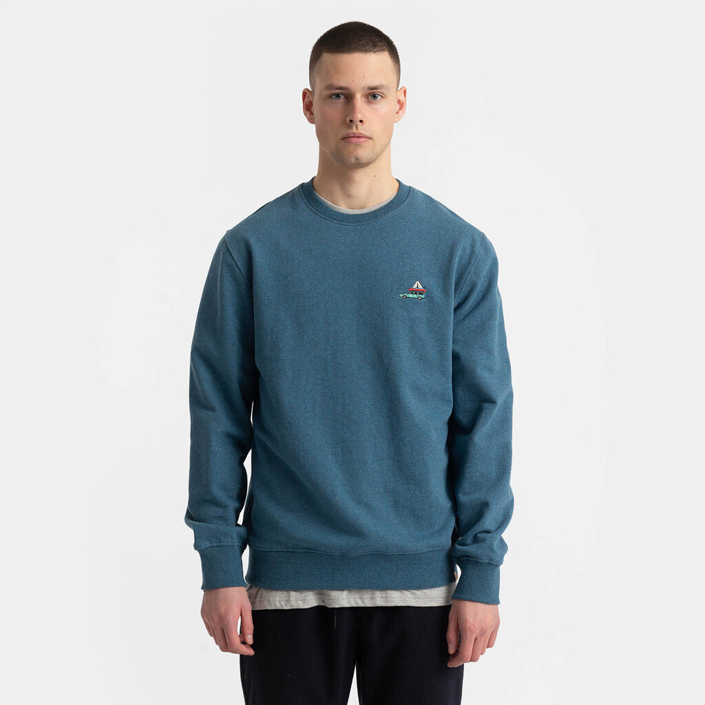 Revolution Regular Crewneck Sweatshirts Dustblue-melange