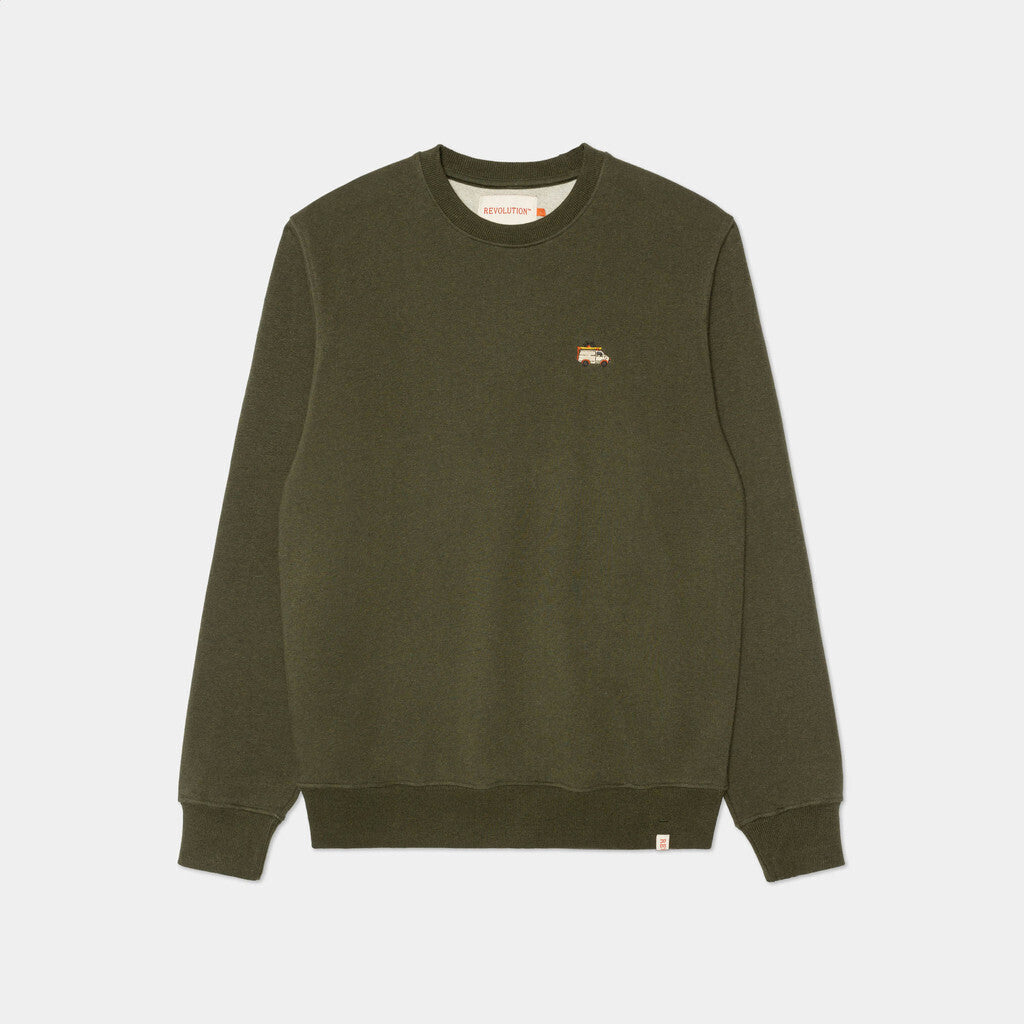 Revolution Regular Crewneck Sweatshirts Army-melange