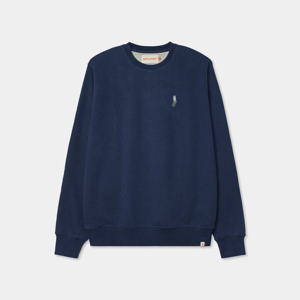 Revolution Regular Crewneck Sweatshirts Navy-melange