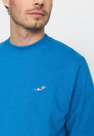 Revolution Regular Crewneck Sweatshirts Blue-melange