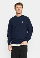 Revolution Regular Crewneck Sweatshirts Navy-melange