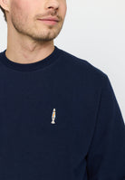 Revolution Regular Crewneck Sweatshirts Navy-melange