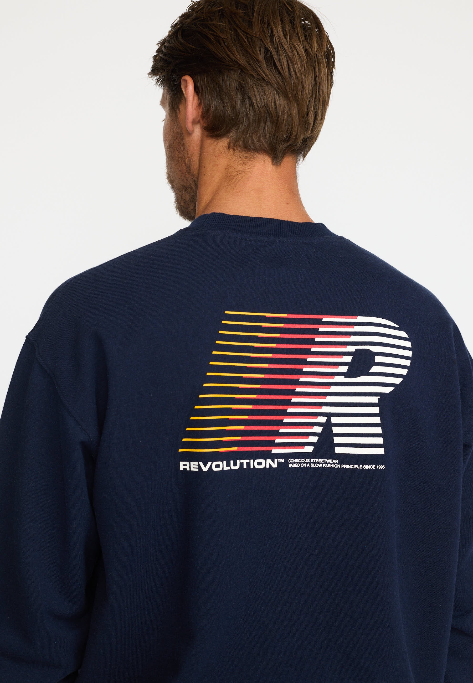 Revolution Regular Crewneck Sweatshirts Navy-melange