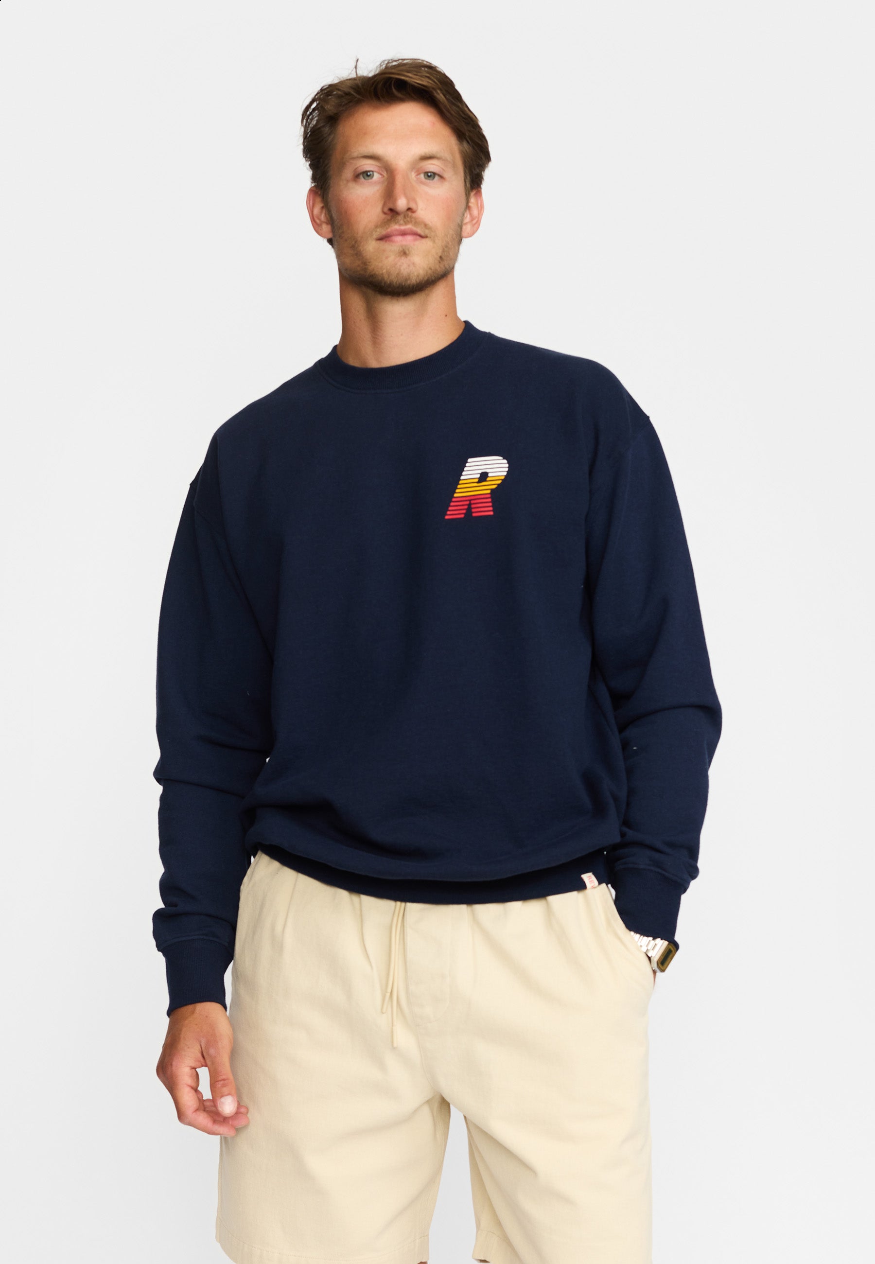 Revolution Regular Crewneck Sweatshirts Navy-melange