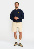 Revolution Regular Crewneck Sweatshirts Navy-melange